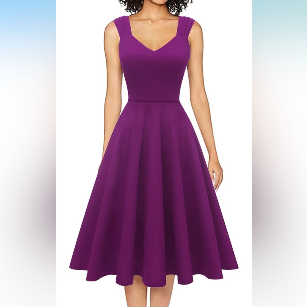 Bridesmaid Dress Fit and Flare Midi Length